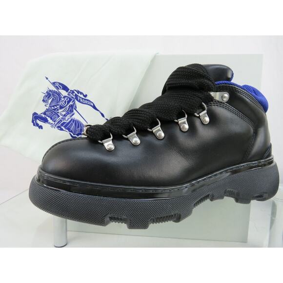 NIB BURBERRY TREK BLACK LEATHER LACE UP HIKING BOOTS US 8.5 41.5 ITALY $1190 - Picture 14 of 16